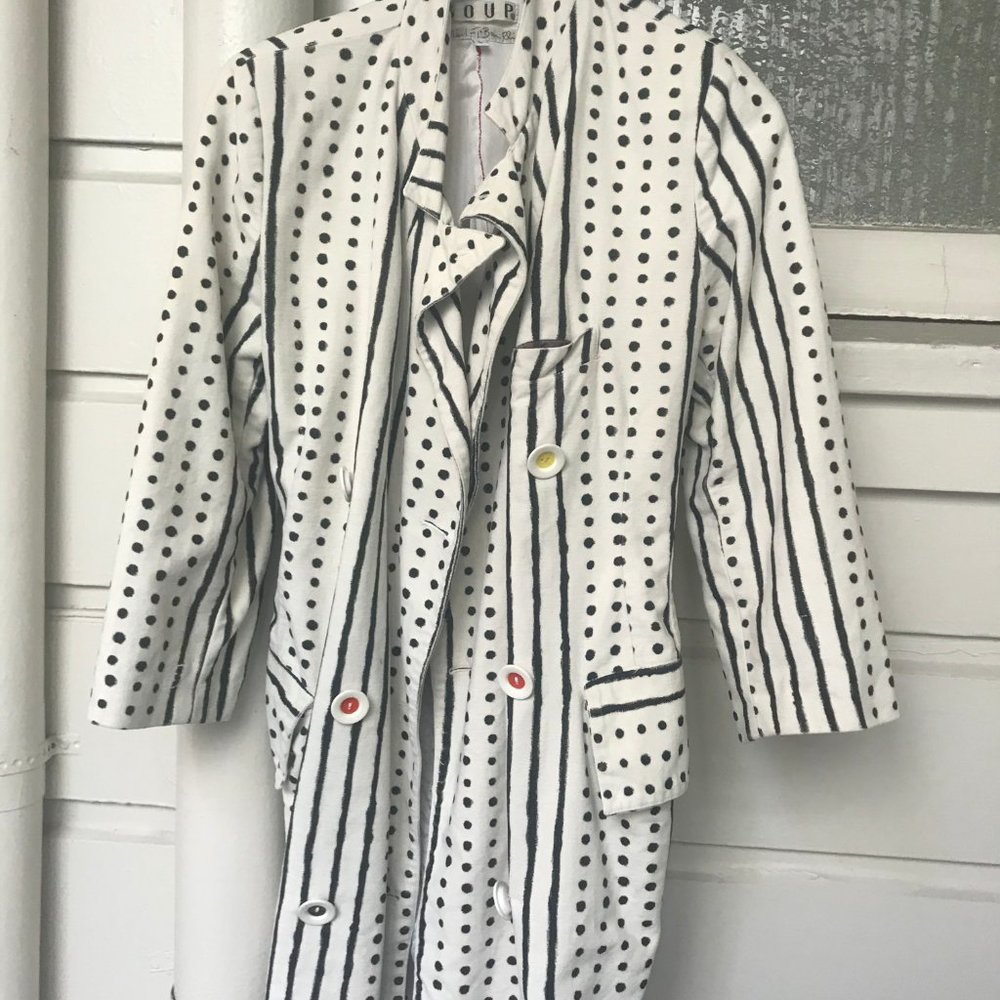 Burning Man polka dot stripe jacket Women's Size 4